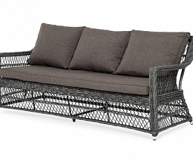 Гранд Латте диван трехместный из искусственного ротанга, цвет графит