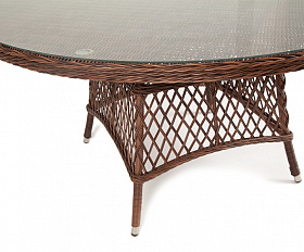 Эспрессо плетеный круглый стол, диаметр 150 см, цвет коричневый