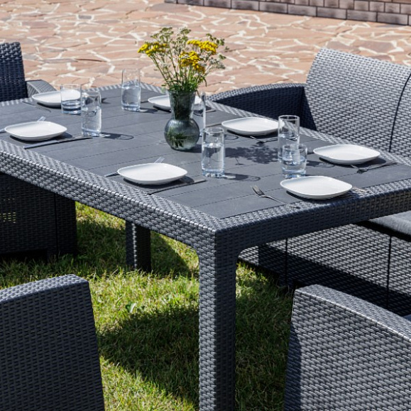 Обеденный комплект Grand Lana Dining L Royal Family из пластика, цвет графит фото 6