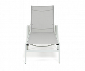 Парма шезлонг из алюминия темно-серый (RAL7024) муар, ткань текстилен серая