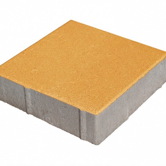 Тротуарная плитка 342 Механический завод Квадрат 300х300х80 мм, Оранжевый фото 1