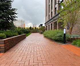 Тротуарная клинкерная брусчатка ЛСР Эдинбург 200х100х50 мм, темно-красный