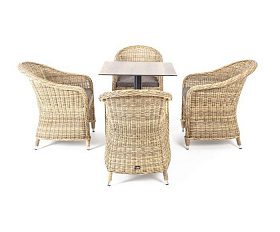 Обеденная группа Каффе 4SIS на 4 персоны, цвет соломенный