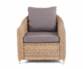 Кресло Кон Панна 4SIS из искусственного ротанга (гиацинт), цвет соломенный