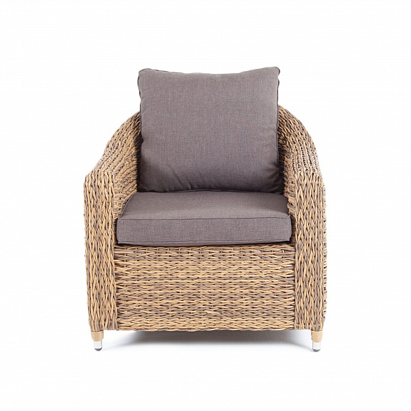 Кресло Кон Панна 4SIS из искусственного ротанга (гиацинт), цвет соломенный фото 5