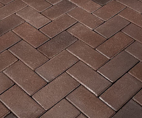 Тротуарная клинкерная брусчатка Penter Braunbunt geflammt, 200x100x52 мм