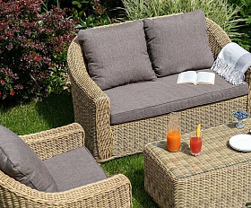 Лаунж-зона Кон Панна 4SIS из искусственного ротанга, цвет соломенный