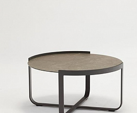 Кофейный столик Boden Brafritid антрацит/коричневый, алюминий/закаленное стекло с керамической печатью