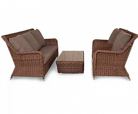 Лаунж-зона Гляссе 4SIS из искусственного ротанга, цвет коричневый