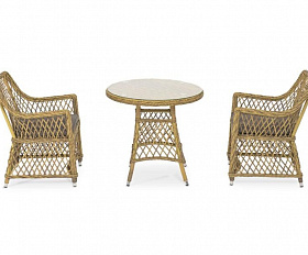 Обеденная группа Эспрессо-80 L 4SIS из искусственного ротанга, цвет соломенный