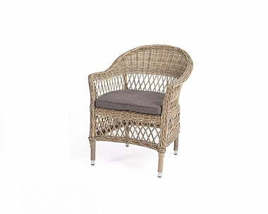 Плетеное кресло Сицилия 4SIS из искусственного ротанга, цвет соломенный