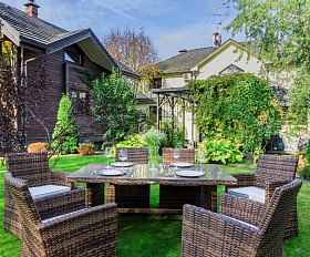 Обеденный комплект Fiona Royal Family из искусственного ротанга, цвет коричневый