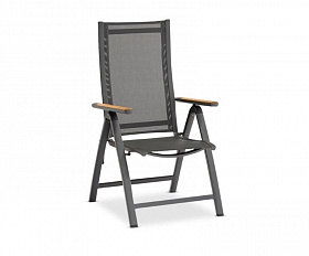 Комплект обеденной мебели Lyon-Andy 280A+10R Brafritid антрацит/натуральный, алюминий/тик