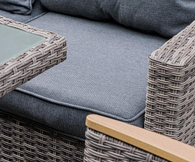 Угловой комплект Zorro Wood Royal Family из искусственного ротанга, цвет серый