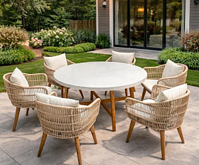 Обеденный комплект Eleonora Royal Family из натурального дерева на 6 персон