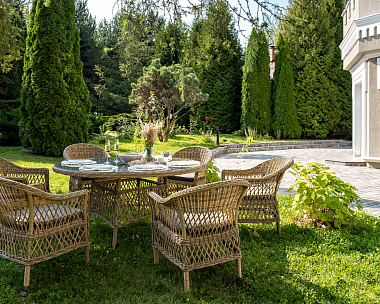 Обеденная Эспрессо–150 S 4SIS группа плетеная, цвет соломенный