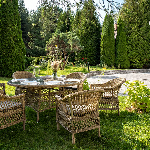 Обеденная Эспрессо–150 S 4SIS группа плетеная, цвет соломенный фото 4