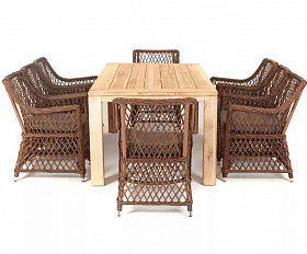 Обеденная группа Витория 4SIS из искусственного ротанга, цвет коричневый