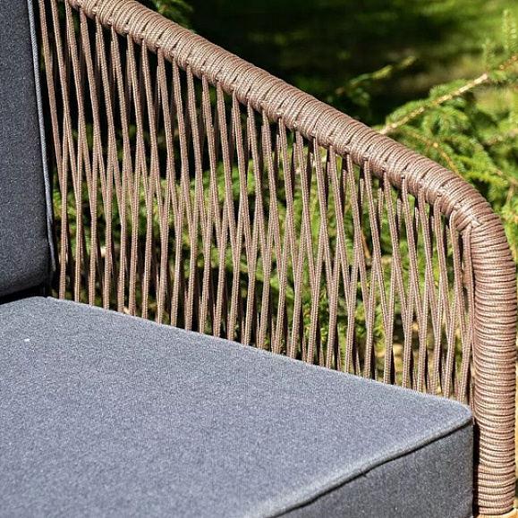 Лаунж-зона 4-местная Канны 4SIS из роупа (веревки), основание дуб, цвет коричневый фото 18