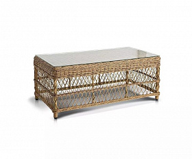 Стол журнальный Гранд Латте 4SIS из искусственного ротанга, цвет соломенный