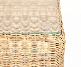 Журнальный столик Кон Панна 4SIS из искусственного ротанга, цвет соломенный