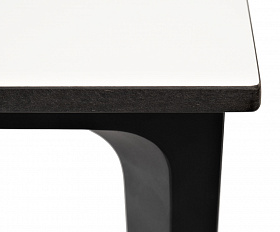 Малага обеденный стол из HPL 90х90см, цвет молочный, каркас черный