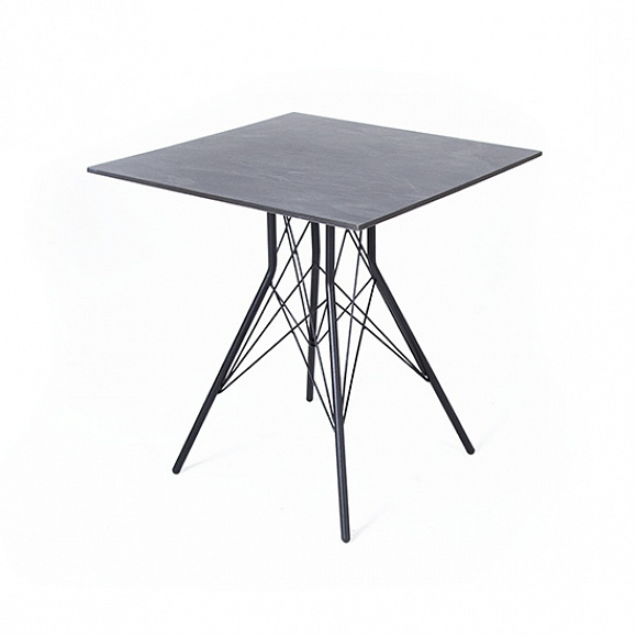 Конте интерьерный стол из HPL 70x70см, цвет серый гранит фото 1