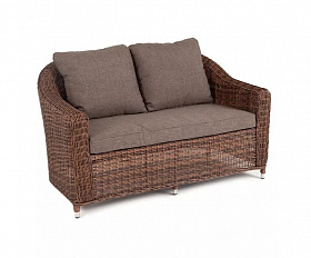 Диван двухместный Кон Панна 4SIS из искусственного ротанга, цвет коричневый