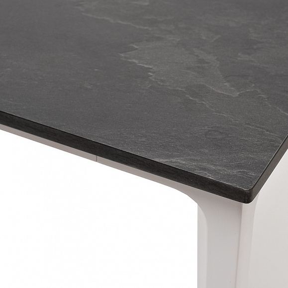 Малага обеденный стол из HPL 90х90см, цвет серый гранит, каркас белый фото 3