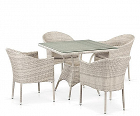 Комплект плетеной мебели T190B/Y350A-W85-90x90 Latte 4Pcs