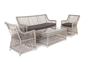 Лаунж-зона Асти 4SIS из искусственного ротанга, цвет бежевый 4 персоны
