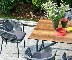 Плетеный стул Бордо 4SIS из роупа (веревки), цвет серый