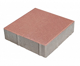 Тротуарная плитка 342 Механический завод Квадрат 300х300х80 мм, Красный