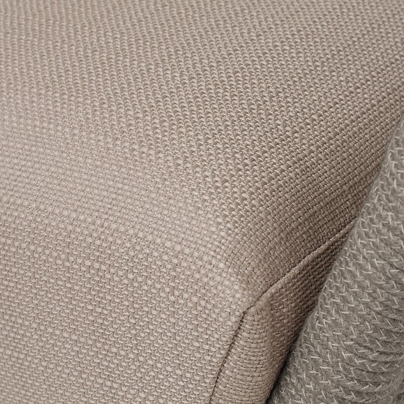 Фиджи диван 3-местный плетеный из роупа, каркас алюминий светло-серый (RAL7035) муар, роуп серый меланж круглый, ткань Mossle бежевая фото 5