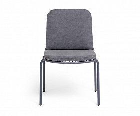 Кастелло стул из стали темно-серый (RAL7024) муар, ткань темно-серая 027