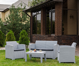 Обеденный комплект Lana S Royal Family из пластика, цвет светло-серый