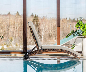 Шезлонг Agata Royal Family из искусственного ротанга с матрасом, цвет коричневый