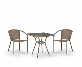 Комплект плетеной мебели T282BNT/Y137C-W56 Light brown 2Pcs