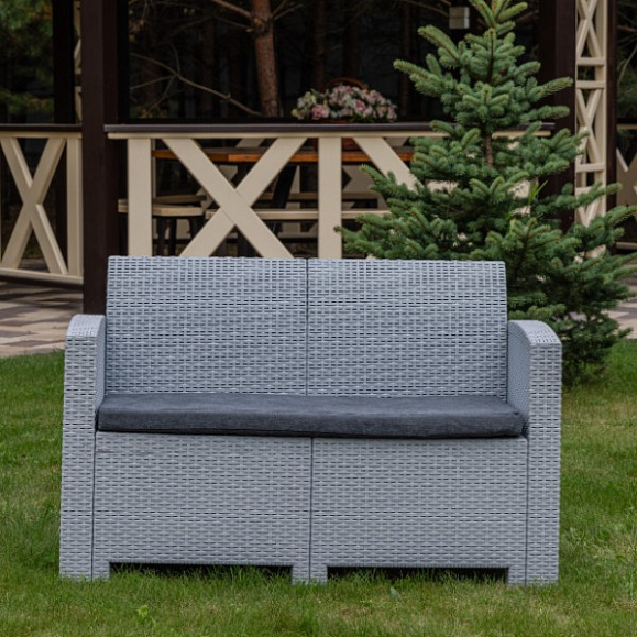 Диван двухместный Lana Royal Family из пластика, цвет светло-серый фото 2