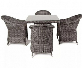 Обеденная группа Фредо 4SIS из искусственного ротанга, цвет графит