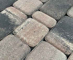 Тротуарная плитка Koldiz Старый город 50 мм Оникс Коралловый