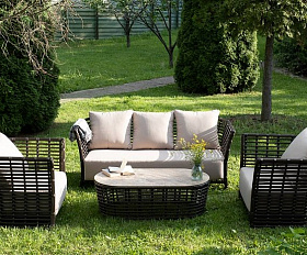 Лаунж-Зона Валенсия 4SIS из искусственного ротанга, цвет бронзовый