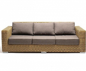 Диван трехместный Боно 4SIS из искусственного ротанга, цвет соломенный