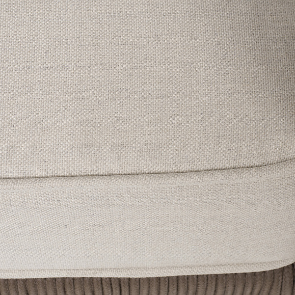 Канны диван 3-местный плетеный из роупа, каркас алюминий коричневый (RAL8016) муар, роуп коричневый круглый, ткань бежевая 15052 фото 6