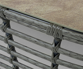 Валенсия журнальный столик из искусственного ротанга, цвет серый