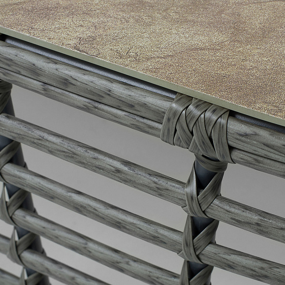 Валенсия журнальный столик из искусственного ротанга, цвет серый фото 5