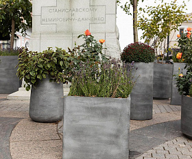 Кашпо Concretika Cube 40x40x40 Concrete Grey Light