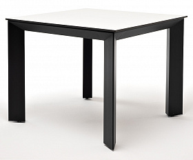 Венето обеденный стол из HPL 90х90см, цвет молочный, каркас черный