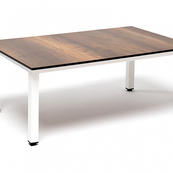 Канны журнальный столик из HPL 90х60, H40, каркас белый, цвет столешницы дуб фото 1