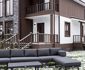 Лаунж-зона Gisselle Royal Family с угловым диваном из алюминия